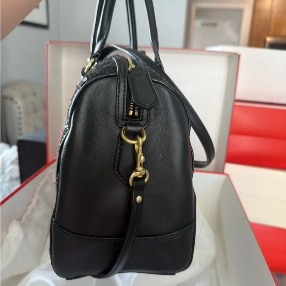 Coach Black Sequin Satchel Bag and wallet - Picture 2 of 9